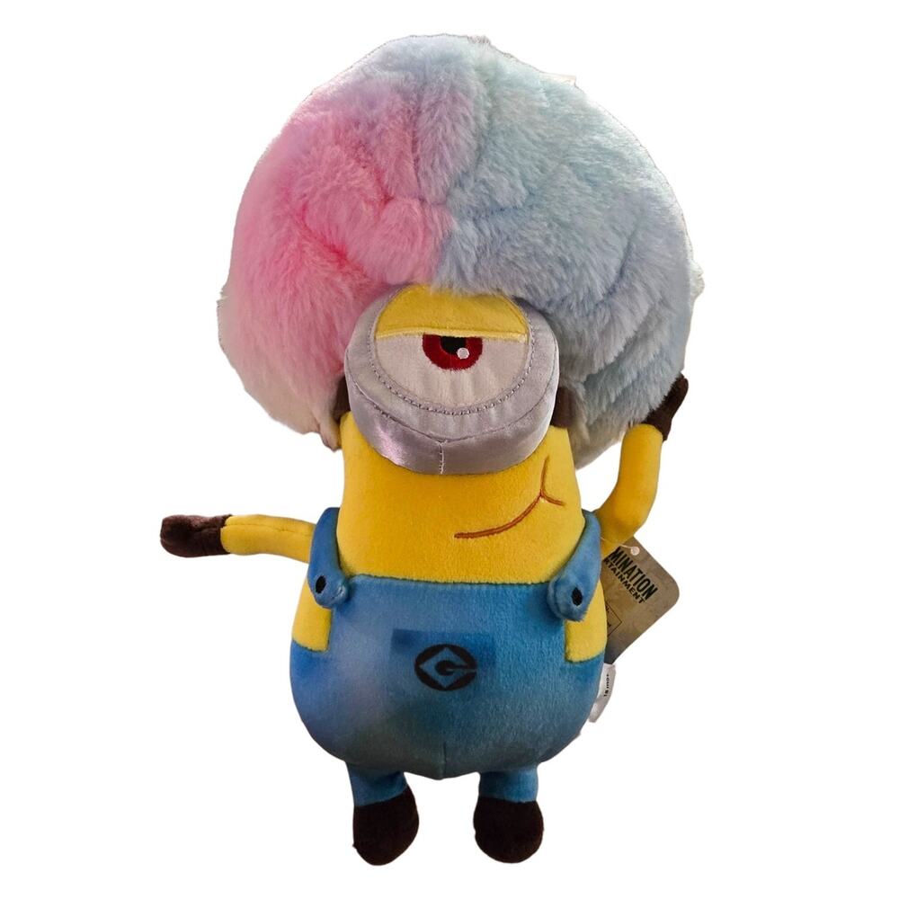 Despicable Me Cotton Candy Hair Minion Plush 12” Universal Studios New w Tag